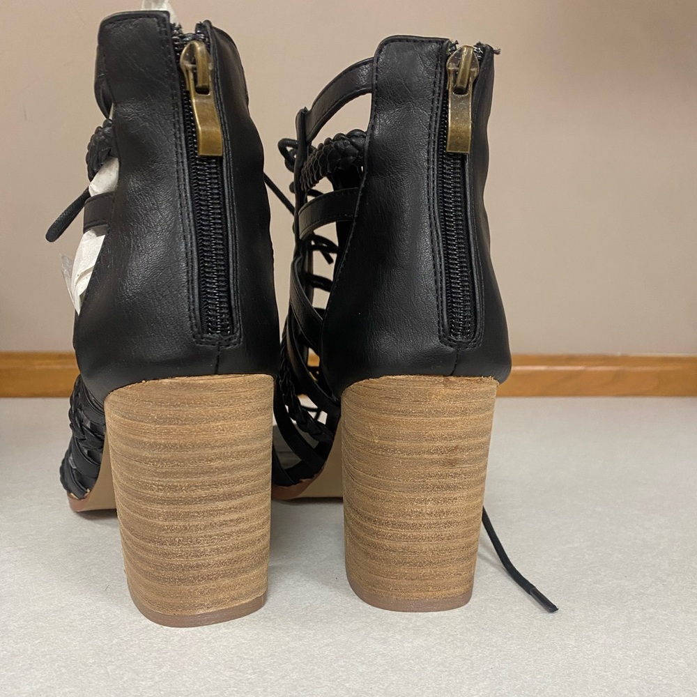Portia Black Braided Block Heel by ccocci - Picture 8 of 11